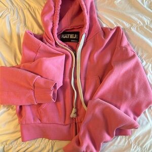 Katie J NYC Pink Casual Jacket with Zipper Front